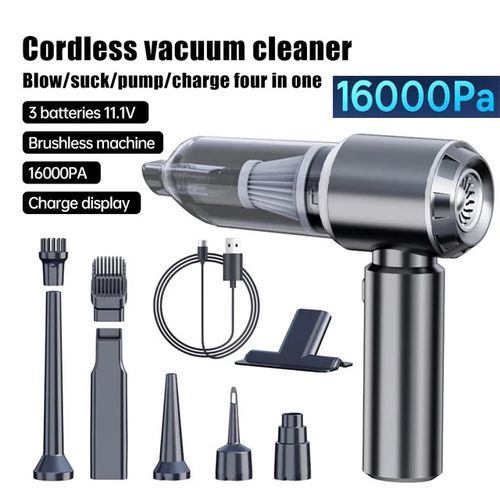New Upgraded 120W 16000Pa 4 in1 Cordless Handheld Vacuum Cleaner Blower Vacuum Compressor Inflator Vacuum Cleaner Blower