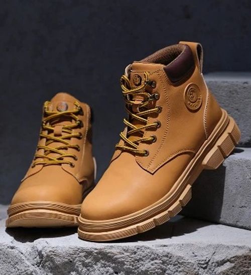 Leather Safety Shoes Work Shoes Steel Toe Men Puncture-protective Work Boots Anti-smash Protect Boots Indestructible Safety Lightweight