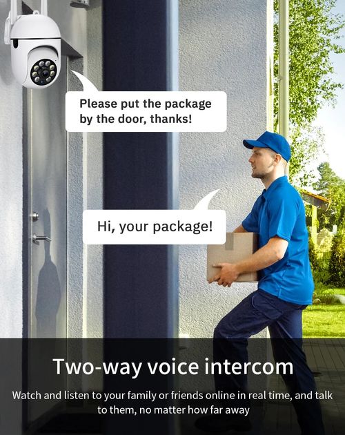 HD 1080P Mini Full Color Night Vision Wifi IP Camera Wireless Camera Full Color Night Vision Two Way Audio Motion Detection PTZ Dual Antenna Camera