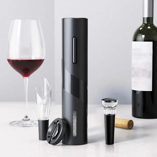 4 in 1 Electric Automatic Wine Opener Set Automatic Corkscrew Wine Openers for Beer Battery Bottle Opener Foil Cutter Kitchen Bar Can Opener