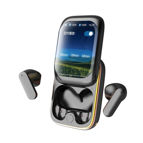 Full Color Touchscreen Slider TWS Wireless Bluetooth Headset Noise Canceling LCD screen Ultra-long Playtime