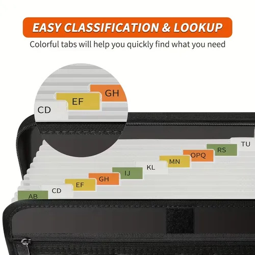 Fireproof File Folder with Handle, Large-Capacity A4 Document Bag, Test Paper Storage Bag and Data Paper Organizer, Office Stationery & Supplies