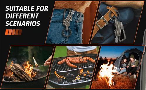 ✨ Permanent Match Infinity Lighter with Multitool Keychain Bottle Opener