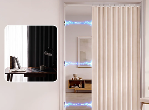⭐No-Drill Magnetic Accordion Door Curtain