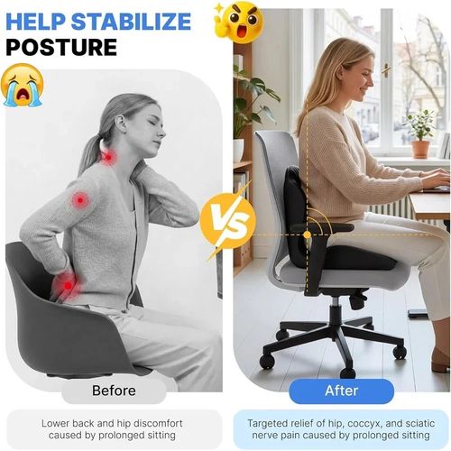 Seat Cushion for Office Chair Ergonomic Memory Foam Seat Cushion with Back Support for Stress Relief Lumbar Support Car Office