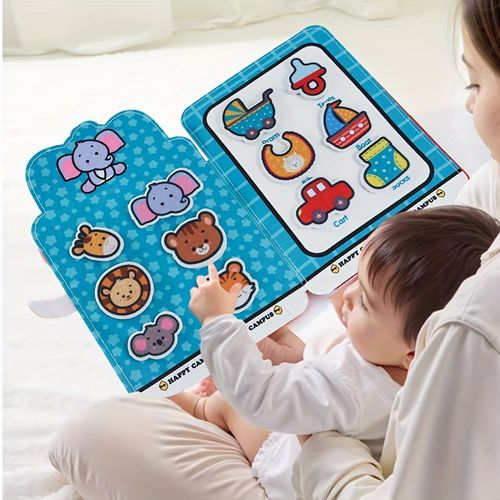 Specially Designed for Baby's Enlightenment Sticker Book, Can Be Used Repeatedly, Cultivate Hand-eye Coordination and Concentration, Comprehensive Development of Cognitive Ability