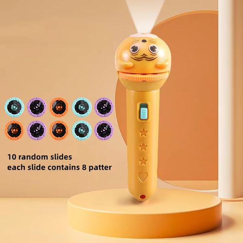 Children's Novelty Small Toy Luminous Projection Flashlight Baby Early Education Cartoon Fun Pattern Kaleidoscope Holiday Gift
