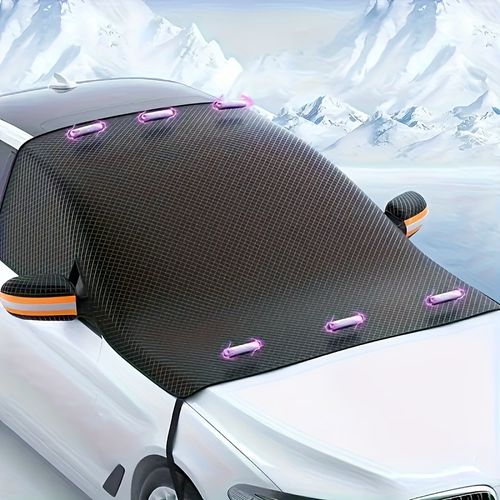 Magnetic Snow Cover for Windshield, Oxford Cloth Thickened Antifreeze Sunshade, Heat And Snow Protection