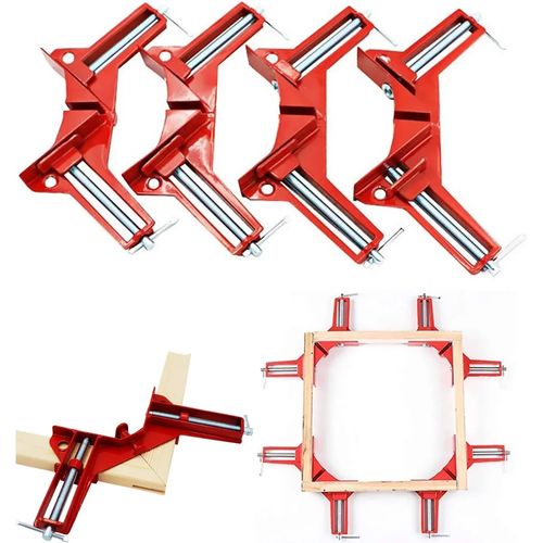 4pcs 90 Degrees Right Angle Clamp DIY Woodworking Hand Tools Picture Frame & Glass Holder Corner Clamp for Home Improvement