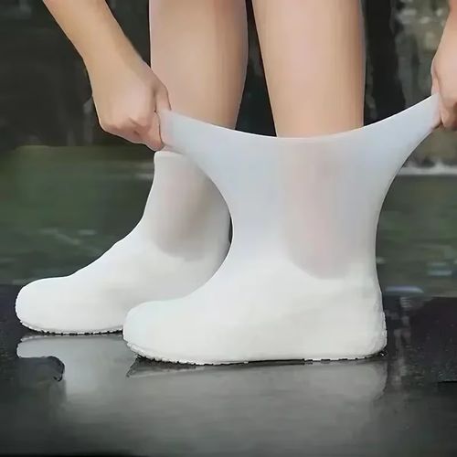 Unisex Waterproof Shoe Covers Lightweight Durable PVC Rain Boots Bright Yellow Elastic Fit Suitable for Rainy Days Hand Wash Or Dry Clean Rain Gear Rainy Day Footwear Flexible Footwear Rain Shoe Protective Cover Rain Shoe Cover