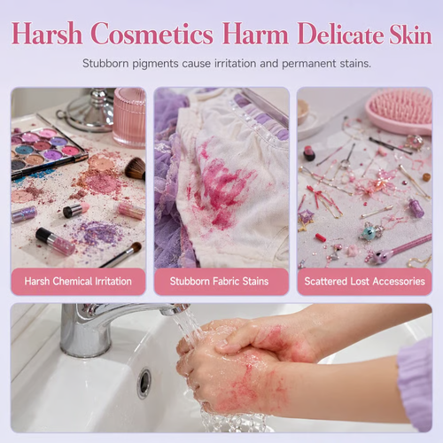 📢📢40% OFF !! ⏰ Washable Princess Makeup Set – Non‑irritating, trays & portable case 🎀