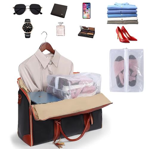PU Travel Storage Bag, Folding Travel Bag, Large-capacity Hand-held Travel Bag, Multi-functional Waterproof Travel Organizer