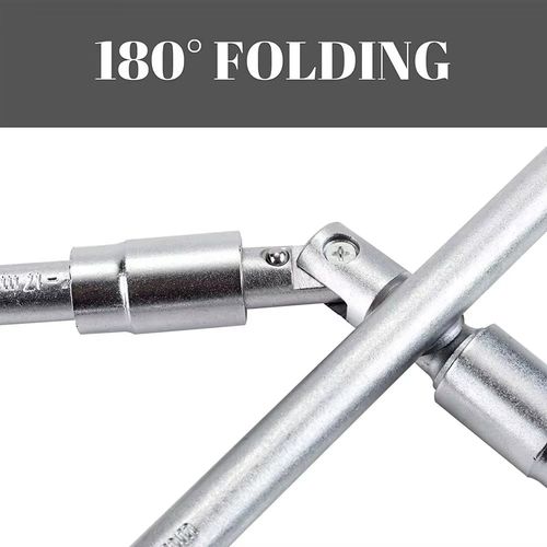 17 19 21 23mm Folding Cross Wrench Hex Socket Foldable Foldable Socket Wrench Rust Resistant Adjustable Tire Repair Tool
