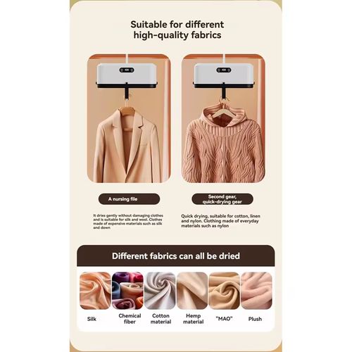 Compact Portable Foldable Clothes Dryer-Powerful PTC Heating-Travel Size Includes Cover And Manual