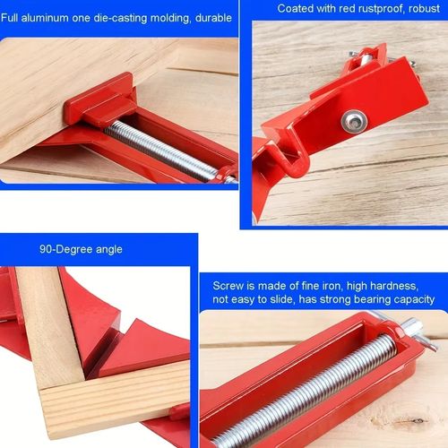 4pcs 90 Degrees Right Angle Clamp DIY Woodworking Hand Tools Picture Frame & Glass Holder Corner Clamp for Home Improvement