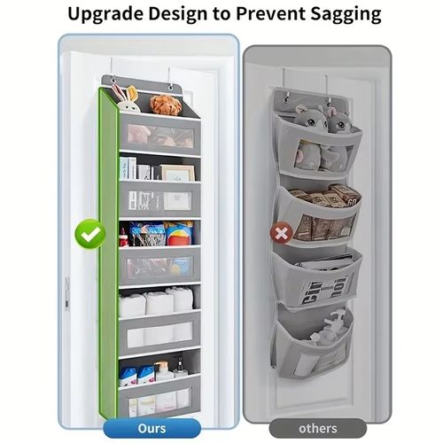 Upgraded 5-Shelf Hanging Storage Organizer - Behind Door, Anti-Tilt, 5 Large Capacity Pockets, Hanging Bag Suitable For Bedroom