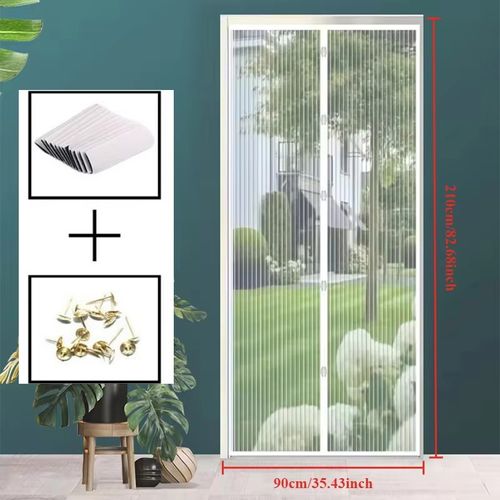 Magnetic Screen Door, Pet Friendly, Easy To Install, with Magnetic Door Curtain for Insect Control, Ventilation, and Security