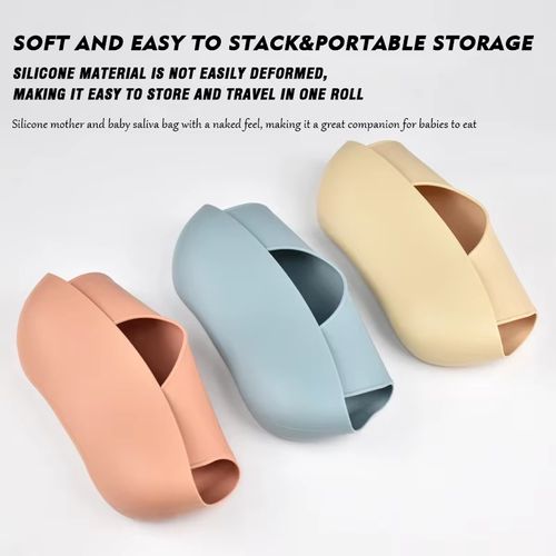 PandaEar Silicone Bibs for Babies Toddlers Adjustable Waterproof Soft Durable Bibs for eating with Large Pocket Food Catcher