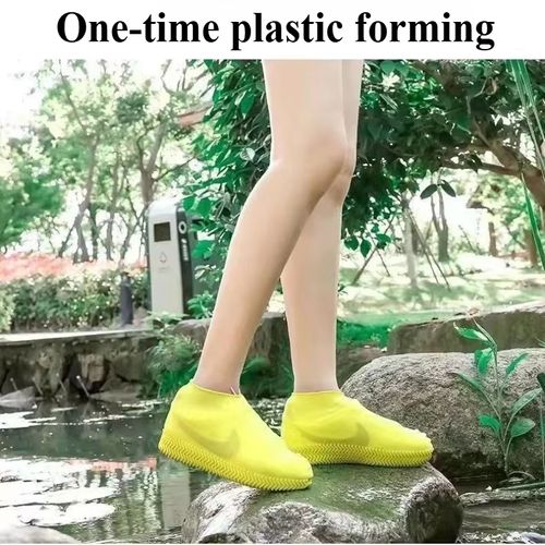 Unisex Waterproof Shoe Covers Lightweight Durable PVC Rain Boots Bright Yellow Elastic Fit Suitable for Rainy Days Hand Wash Or Dry Clean Rain Gear Rainy Day Footwear Flexible Footwear Rain Shoe Protective Cover Rain Shoe Cover