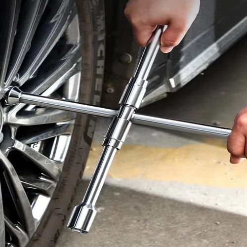 17 19 21 23mm Folding Cross Wrench Hex Socket Foldable Foldable Socket Wrench Rust Resistant Adjustable Tire Repair Tool