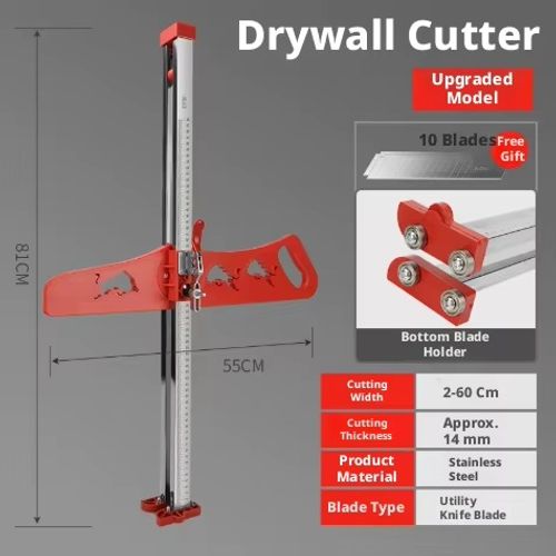 Aluminum Alloy Gypsum Board Cutter, Push‑Type, Foldable, Manual Dust‑Free, Gypsum Board Cutting Tool, DIY Woodworking Tool