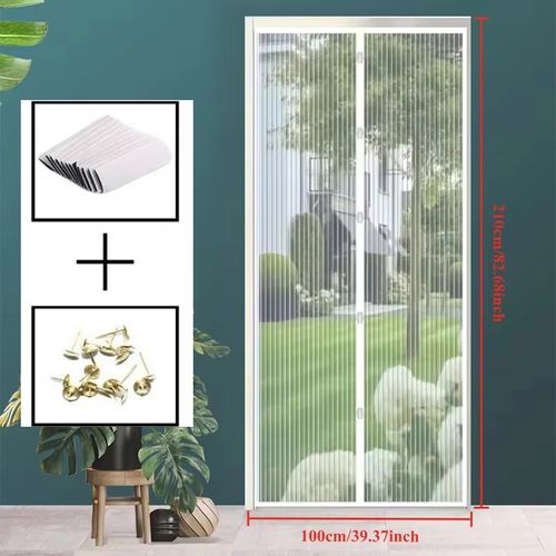 Magnetic Screen Door, Pet Friendly, Easy To Install, with Magnetic Door Curtain for Insect Control, Ventilation, and Security