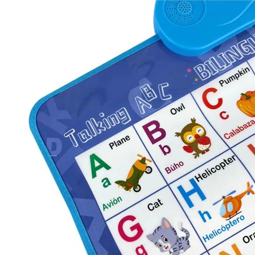 Talking Wall Charts for Kids Bilingual Alphabet Numbers English & Spanish Learning Poster with Music for Kids Boys Girls Age 1-6