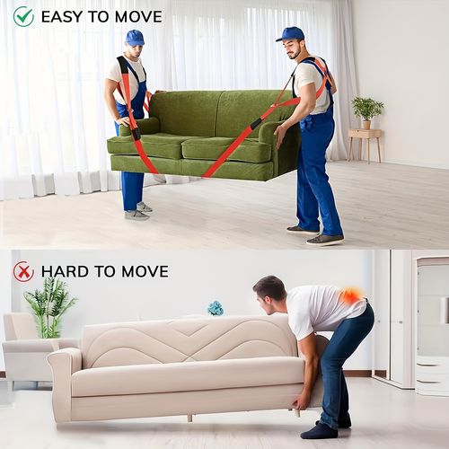 Moving Straps Furniture Moving Adjustable Straps 2-Person Lifting and Moving System Shoulder Lifting and Moving for Move Furniture, Appliances, Mattresses