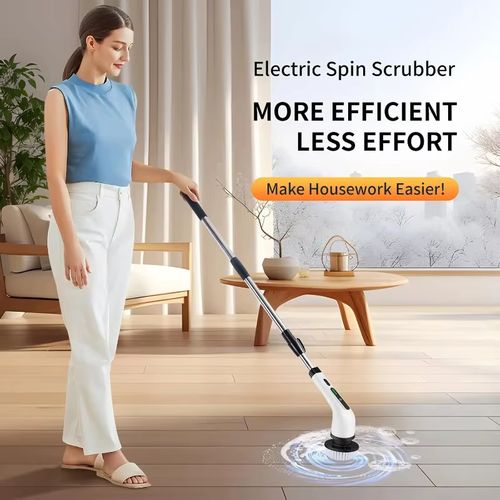 2026 Electric Rotating Floor Scrubber, Rechargeable Cleaning Brush, Shower Floor Scrubber, with 9 Brush Heads, 2H Power Dual Spe