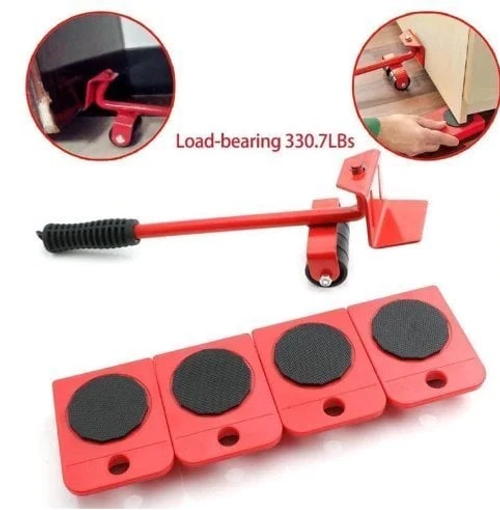 Moving Tools Set with Adjustable Height 360° Rotating Wheels