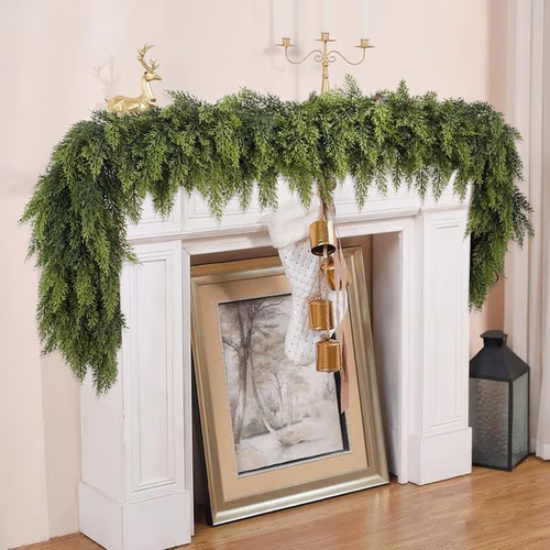 🏆2025 Super Value Se💥6 FT Artificial Cedar Garlands –Realistic Touch Winter Greenery