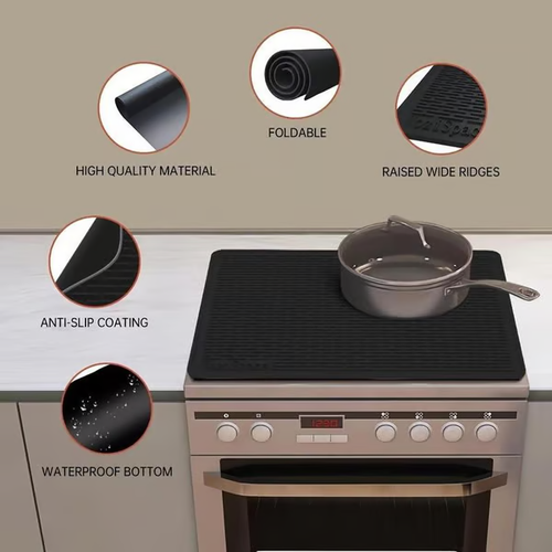 500°F 220°C Heat-Resistant Silicone Stove Cover Mat & Utensils