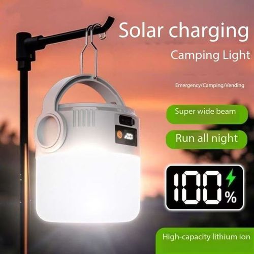 🔥Solar Camping Lantern | Outdoor Rechargeable Home Emergency Light | LED Energy-Saving Bulb | Large Floodlight | All-Night Power