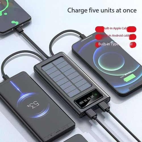 Hot seller in Ghana! Made in China and available exclusively in Ghana, this solar-powered power bank features a built-in data cable and massive storage capacity.