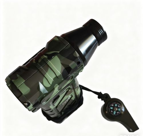 Windproof Jet Torch Lighter Green & Blue Jet Flame Ignition Outdoor Welding Moxibustion Whistle Compass Thermometer and Rope