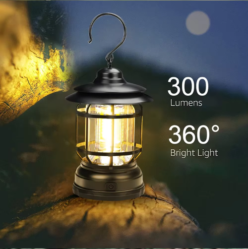 Retro camping lamp, battery-powered tent lamp, portable waterproof tent lamp, hiking tent