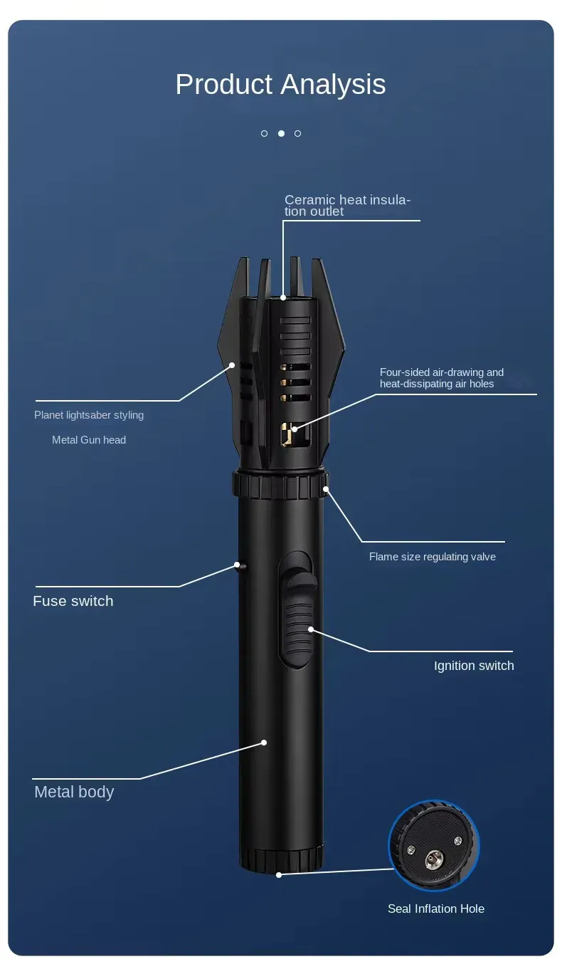 High Quality Welding Guns Refillable Butane Windproof Torch Lighter Powerful