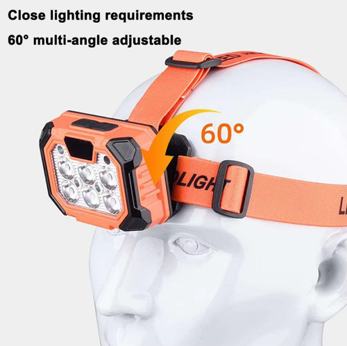 Motion sensor headlamp, rechargeable liquid crystal digital power display, light-emitting diode repair, camping waterproof headlamp, sensor headlamp