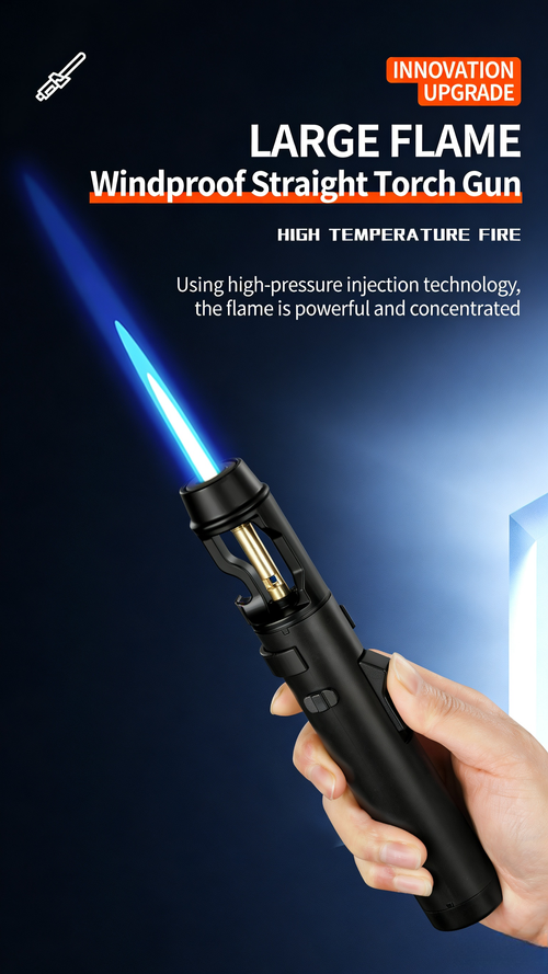 ZC-293Strong metal gas lighter, windproof, kitchen cooking torch, flame spray, barbecue, smoking accessories, cigar lighter, men's gift