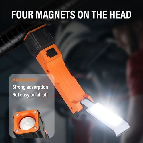 DY-01 Multi-functional handheld flashlight, work light with COB side beam, telescopic zoom, 7 modes, magnetic head.