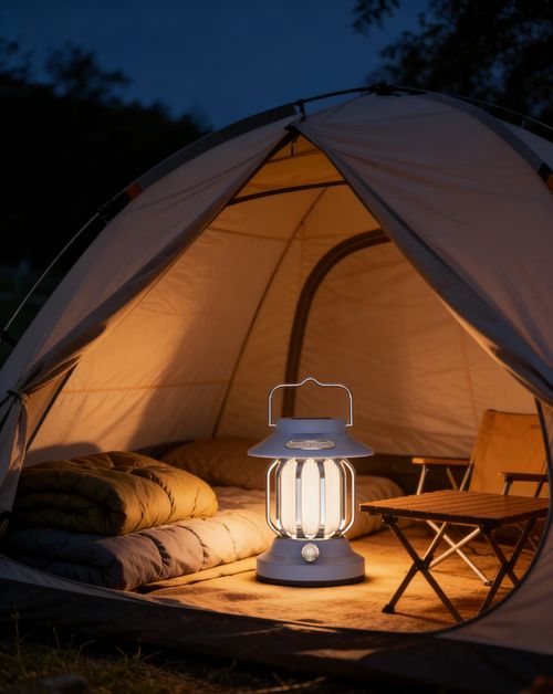 Retro solar LED tent lamp, creative ABS body, multi-functional outdoor garden camping lamp