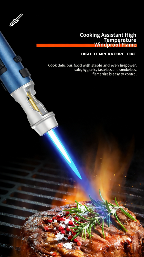 ZC-293Strong metal gas lighter, windproof, kitchen cooking torch, flame spray, barbecue, smoking accessories, cigar lighter, men's gift