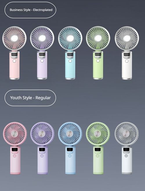 FS-8310B Portable Handheld Fan Electroplated 3-Phase Brushless Motor 1800mAh Battery Powerful Airflow  Ideal for Outdoor & In-Car Use Digital Display