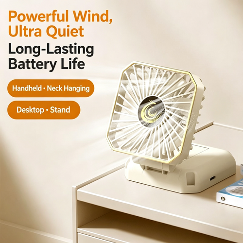 TX-FS02 Foldable Handheld Mini Fan Rechargeable, Doubles as a Phone Stand  Portable USB Desktop Fan