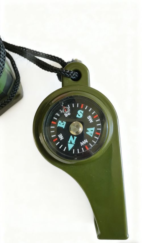 Windproof Jet Torch Lighter Green & Blue Jet Flame Ignition Outdoor Welding Moxibustion Whistle Compass Thermometer and Rope