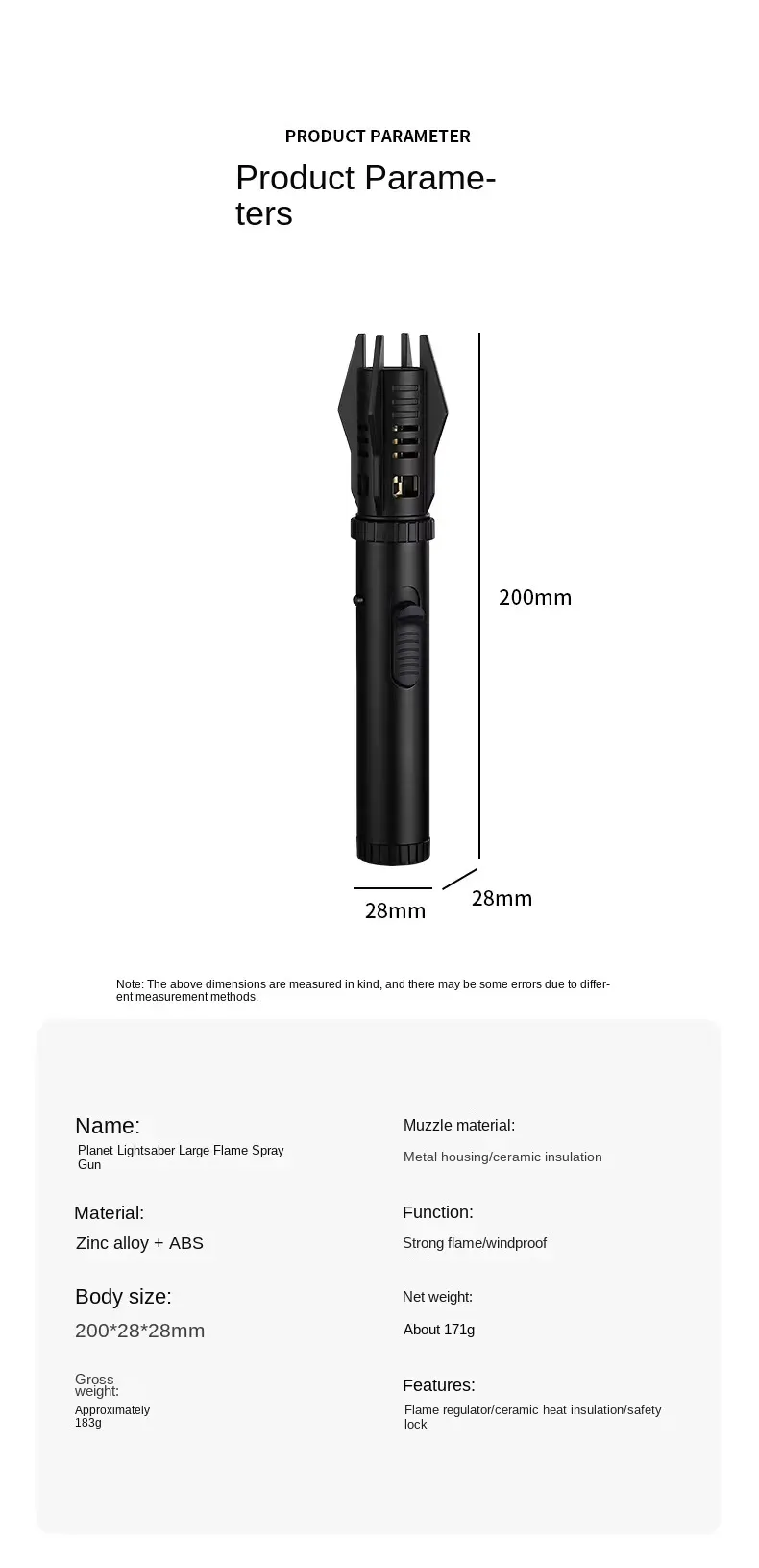 High Quality Welding Guns Refillable Butane Windproof Torch Lighter Powerful