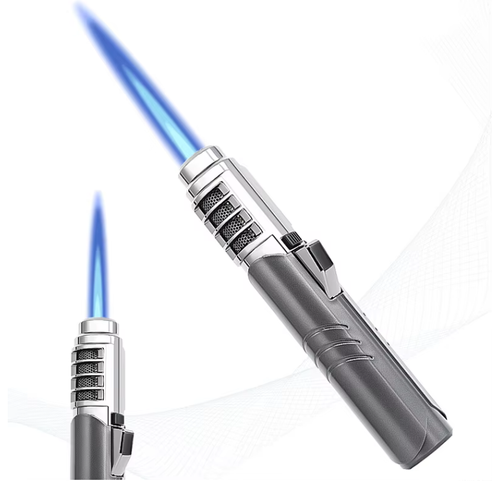 2025 Classic Metal Cigar Lighter Refillable Butane Windproof Portable Jet Flame Lighter with Bottle Opener Safety Lock SG006