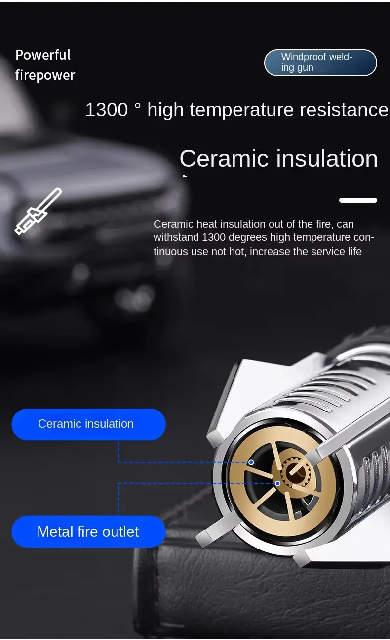 High Quality Welding Guns Refillable Butane Windproof Torch Lighter Powerful