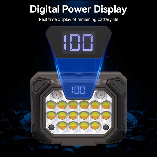 Motion sensor headlamp, rechargeable liquid crystal digital power display, light-emitting diode repair, camping waterproof headlamp, sensor headlamp