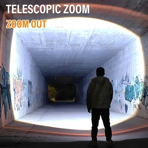 DY-01 Multi-functional handheld flashlight, work light with COB side beam, telescopic zoom, 7 modes, magnetic head.